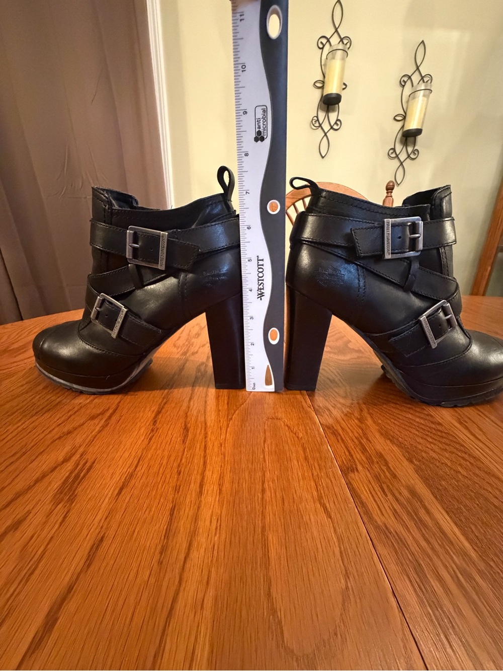 Women’s Black Buckle Ankle Boots - Picture 7 of 7